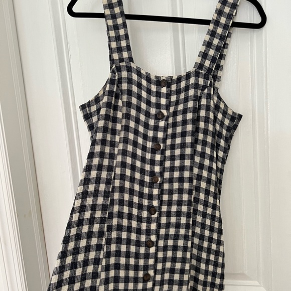 Rita Row Stefan Navy Gingham Button Front Sleeveless Midi Dress, Size Large - Picture 4 of 7